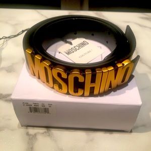MOSCHINO Logo Leather Belt Brand New with tags